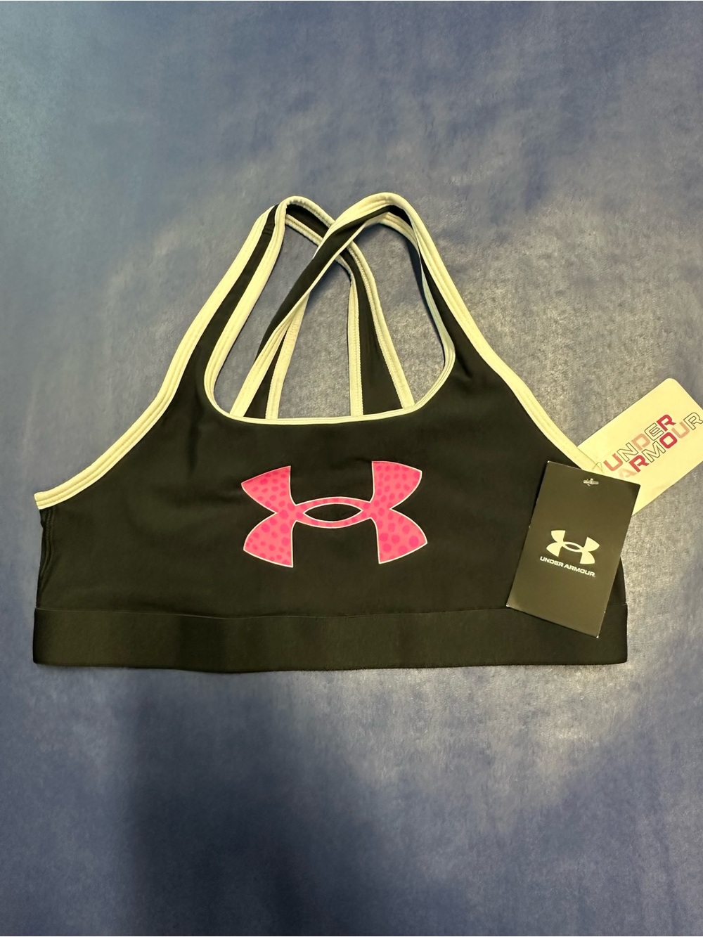 Under Armour Big Girls Black & Pink Sports Bra - Youth XL